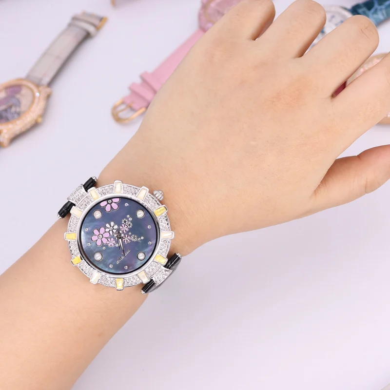 SALE!!! Discount Melissa Crystal Old Types Lady Women\'s Watch Japan Mov\'t Fashion Hours Bracelet Leather Girl\'s Gift Box