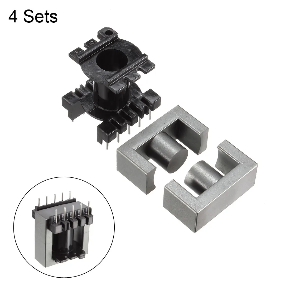 UXCELL 4Sets EC28 5 with 5pin Transformer Bobbin PC40 Ferrite Core Vertical 8 Ferrite Halves and 4 Bobbin Magnetic Core Bobbins