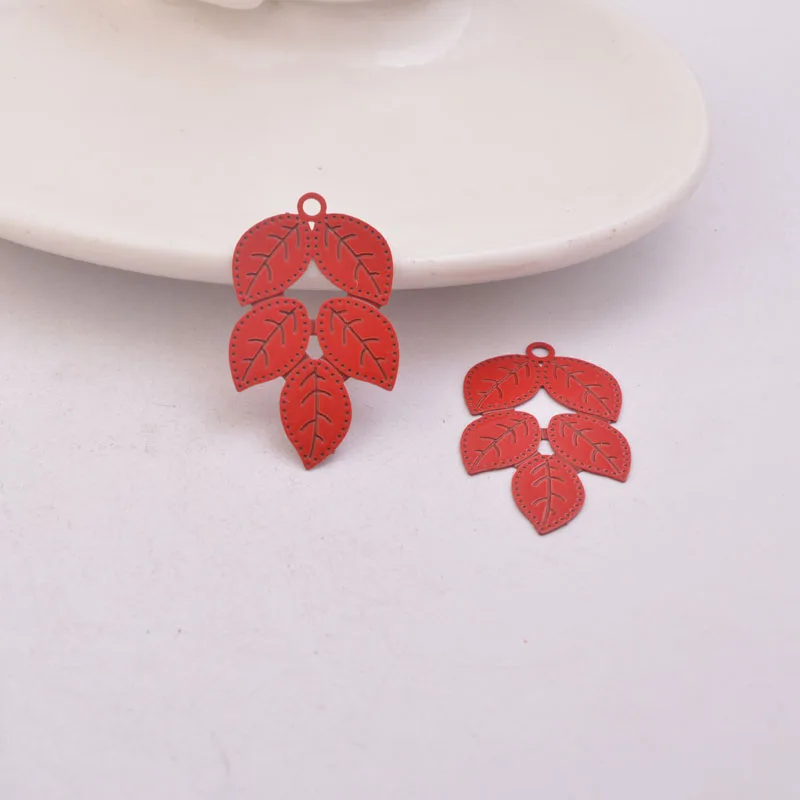 50pcs AC11137 19*30mm Leaf Charms  Earring Pendant Leaves Findings For Woman Bijoux