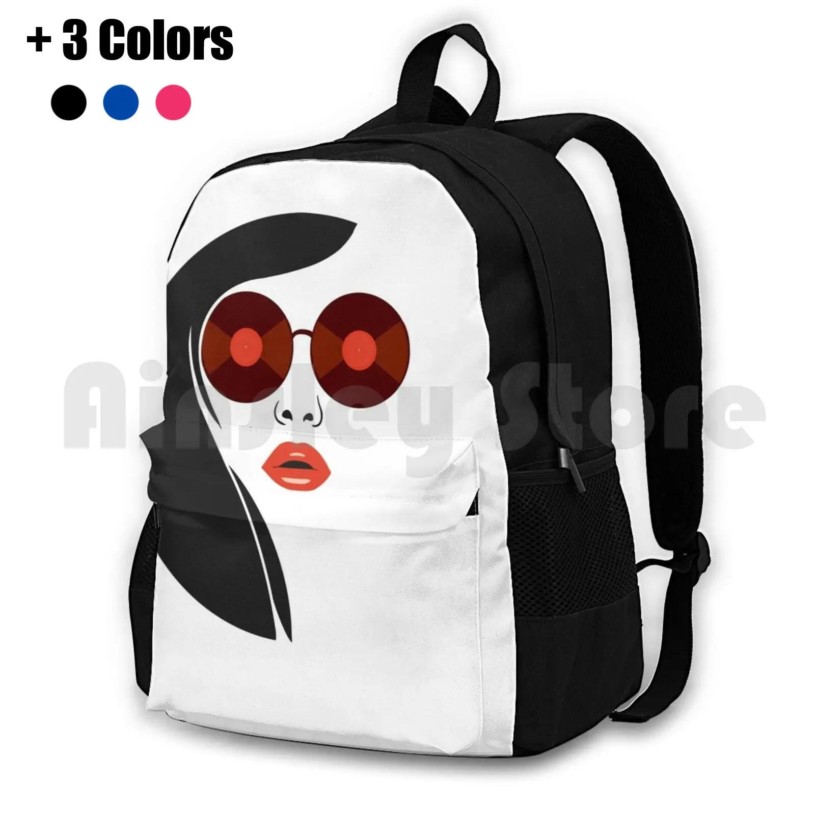 Vinyl Lover Girl Outdoor Hiking Backpack Waterproof Camping Travel Vinyl Records Turntable Record Vinyl Vinyl Girls Music