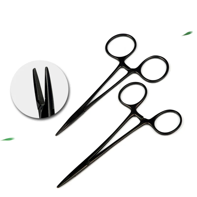 

Porcelain black handle needle holder double eyelid embedding surgical tool needle holder instrument fine needle pliers