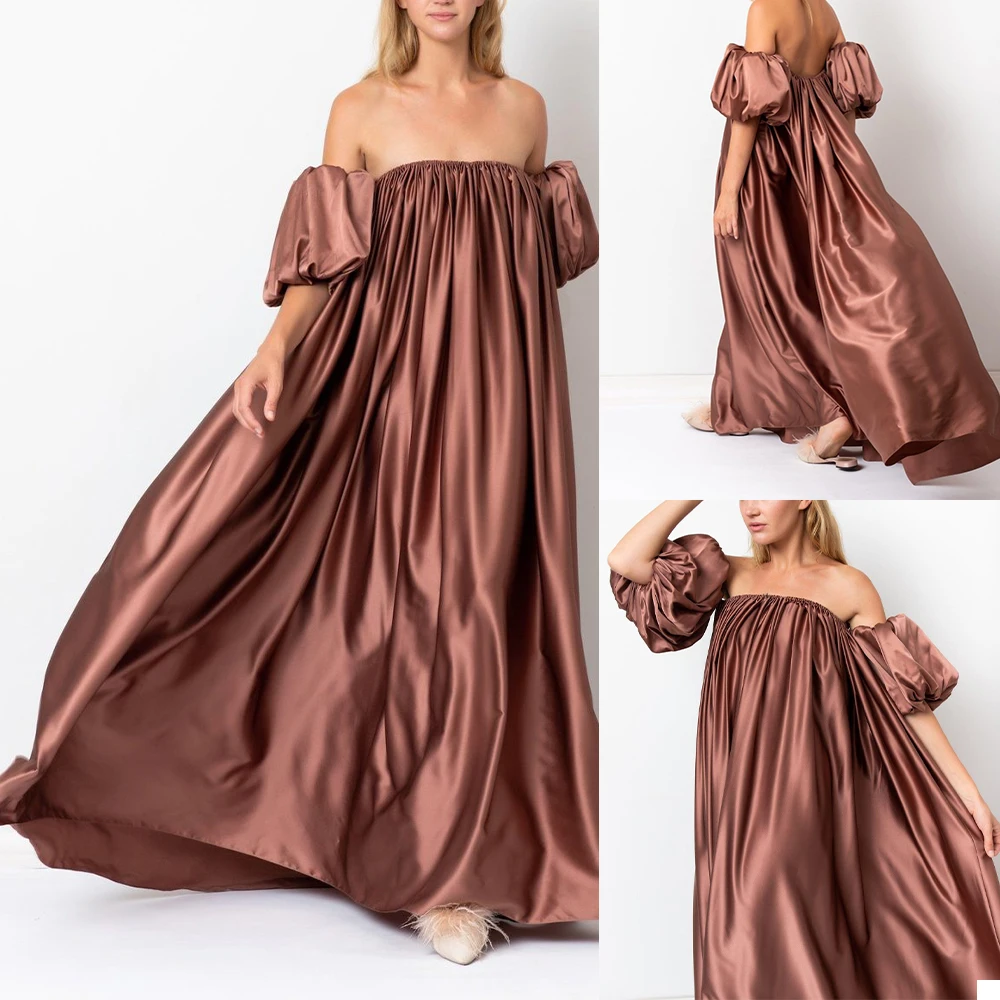 

Off Shoulder Maternity Ruffles Sleepwear Dress Loose Night Robe Photography Dresses For Women Party Bridal Nightgown Robes