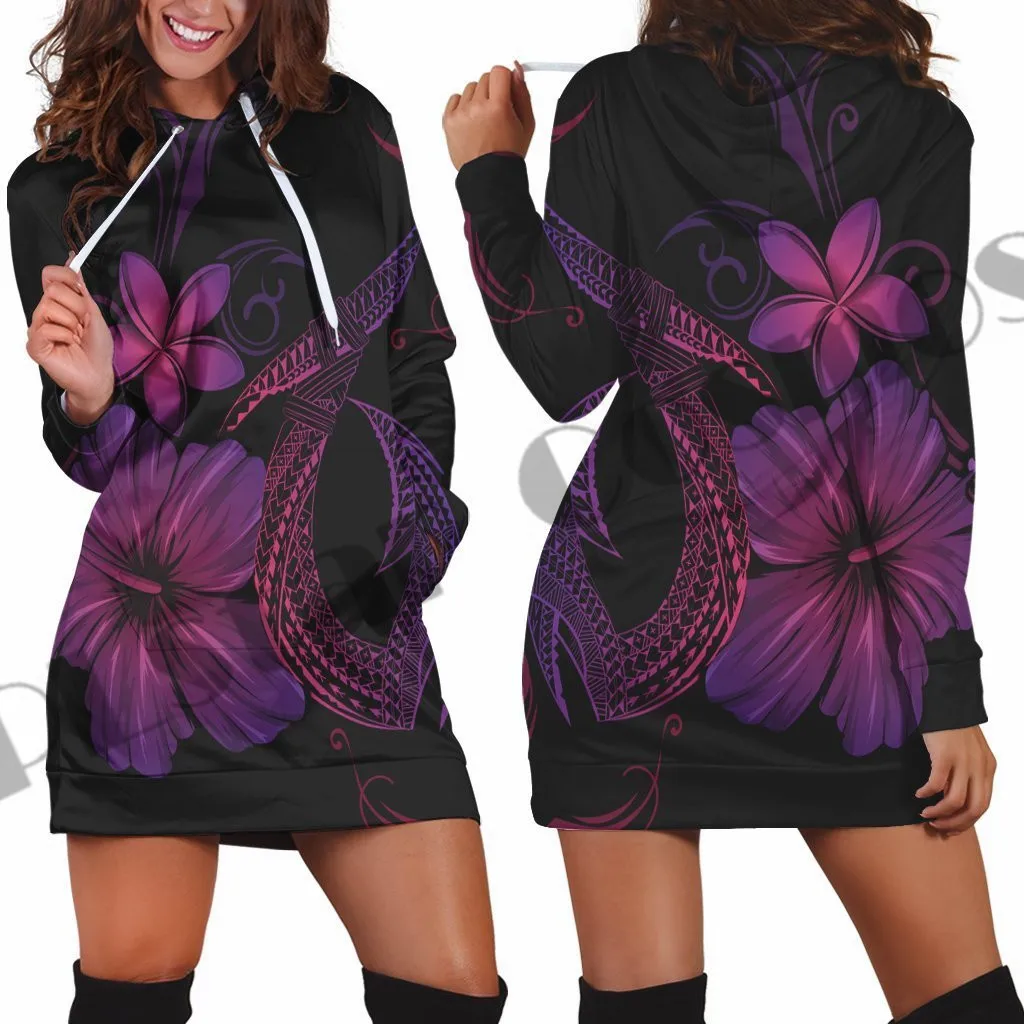 PLstar Cosmos 3Dprinted Newest Samoa Hawaii Tribal Sweater Dress Polynesia Tattoo Harajuku Streetwear Pullover Unique Woman A-2