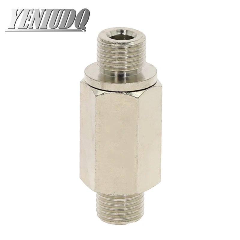 Pneumatic Check Valve Hexagonal Copper Nickel Plated Male Female thread 1/8\