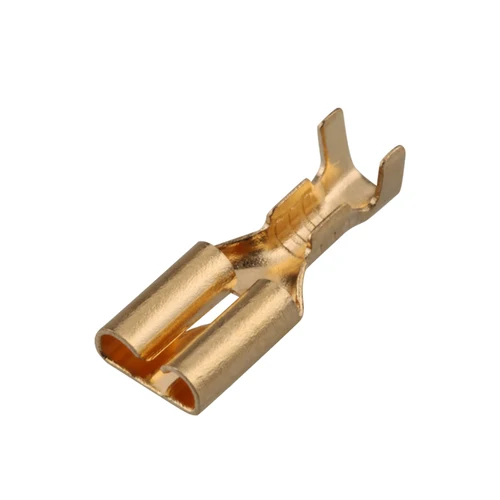 Imagen 2 del producto 100 Uds H62 latón 4,8 resorte de enchufe de púas DJ621-E4.8A prensado 0,2-0,75 mm2 oro