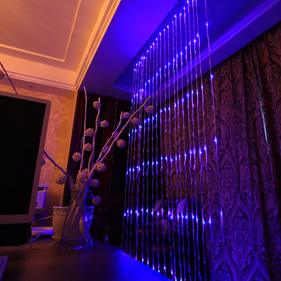 3x 2/3x3/6x3M LED lluvia de meteoros cascada cortina luces Navidad LED  cadena luces ventana cascada luces de carámbanos de hadas - AliExpress, image size:900x900