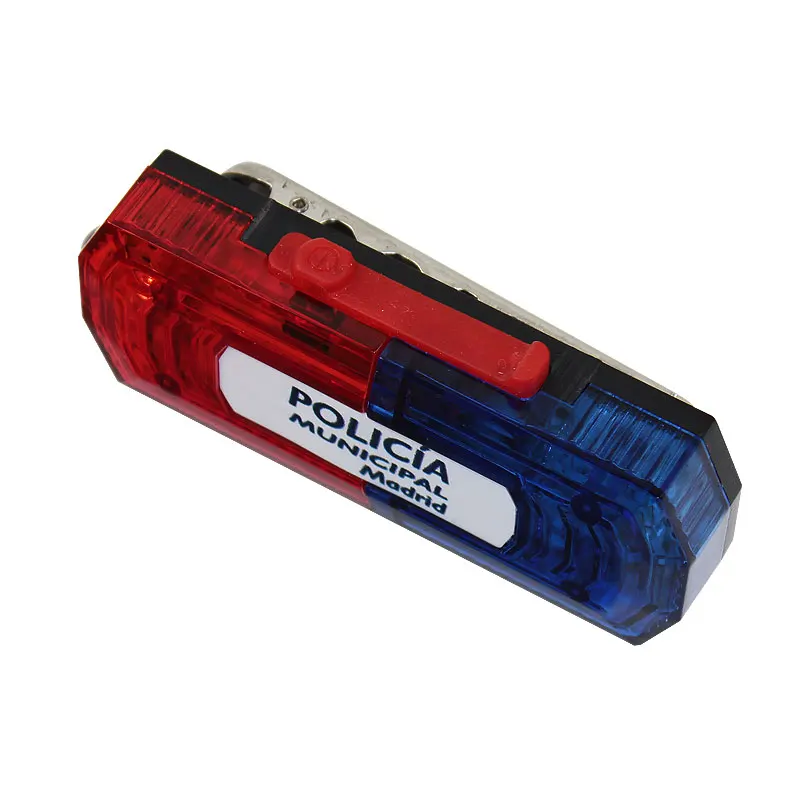 LED Flash Bulb Red Blue Shoulder Police Light Multifunction Logo Label Customizable  Clip  Flashing Warning Safety Lights