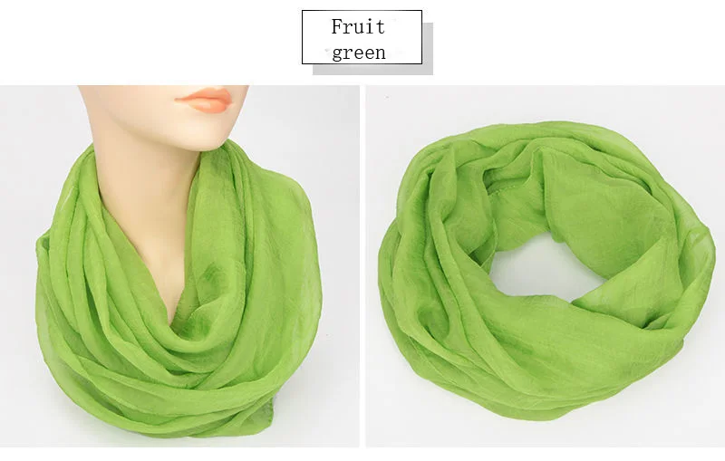 Spring Autumn Chiffon Hedging Bib Pure Color Wild Neck Scarf Women's Soft Light Breathable Decorative Beach Sunscreen Gauze D62