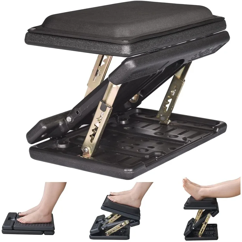 Folding Adjustable Footrest with Removable Foam Cushion for Office Home Decor Foot Stool to Improve Back Posture/Relief Hip Pain