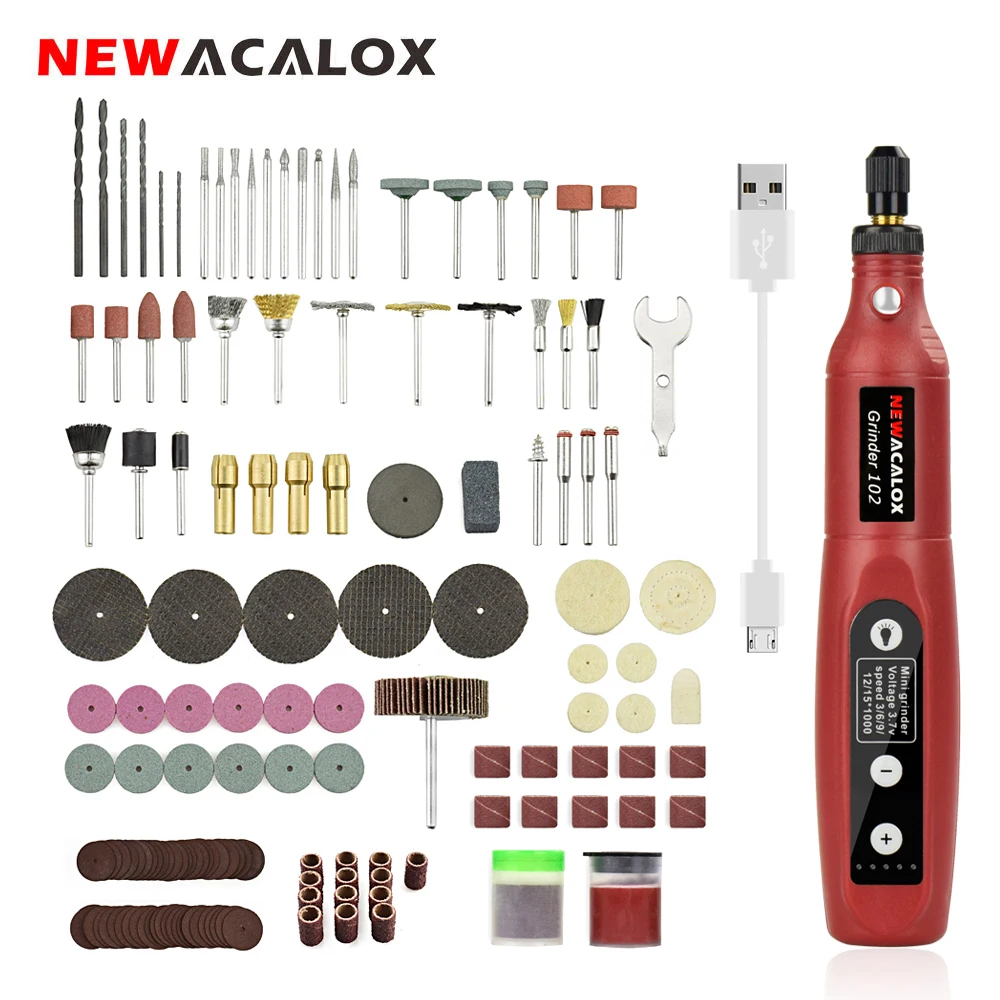 

NEWACALOX Cordless Rotary Tool Kit Wood Carving Tool with 5 Speed and 147 Accessories Multi-Purpose Mini Rotary Tool for Sanding