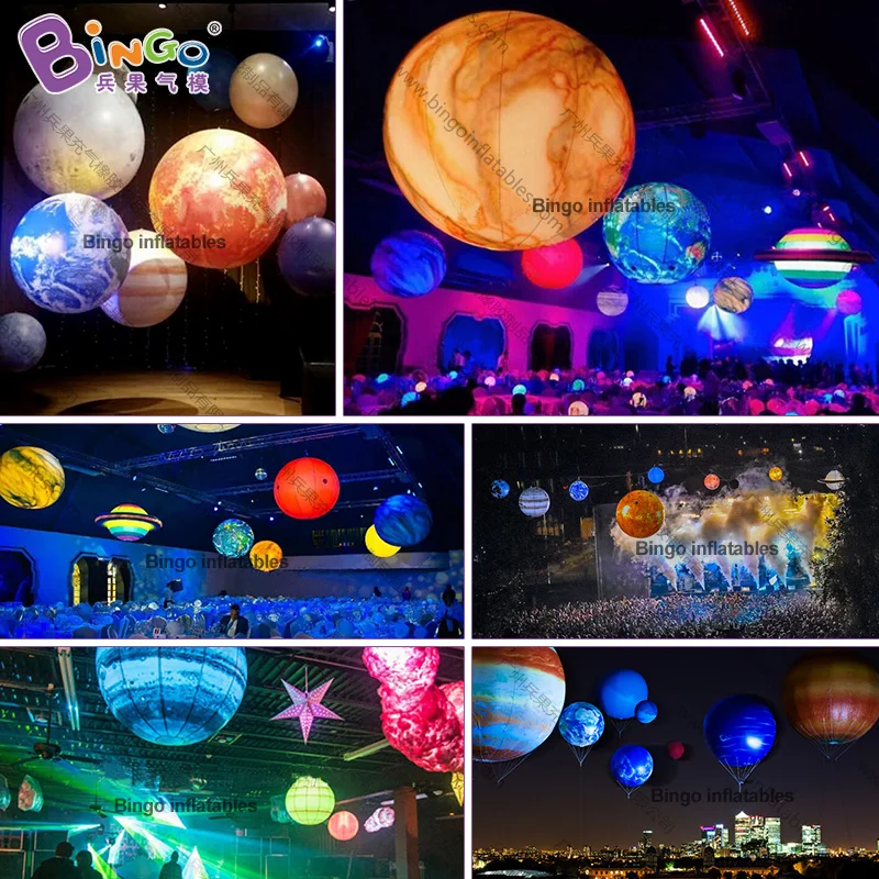 Aangepaste 2mH Opblaasbare Jupiter Met Led Voor Decoratie/Opknoping Planeten Model Ballon Voor Bar Party Opgeblazen Speelgoed-BG-Z0080