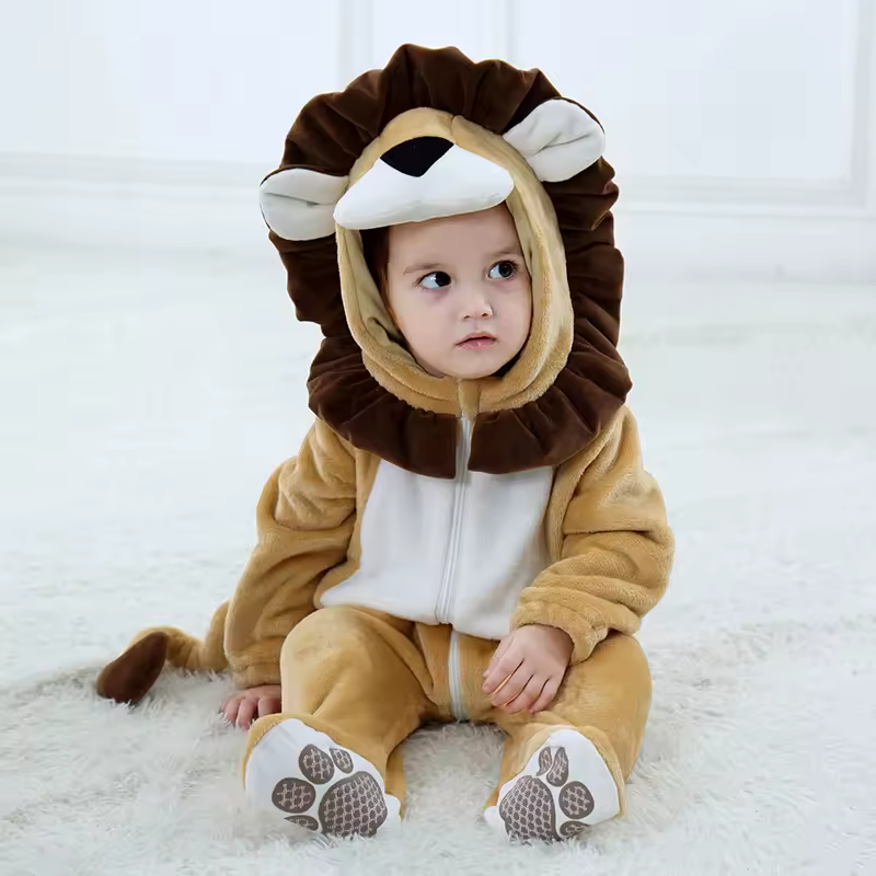 Umorden Infant Toddler Dalmatian Dog Lion Tiger Dinosaur Costumes Baby Boys Girls Kigurumi Cartoon Animal Romper Halloween Purim - Image 12
