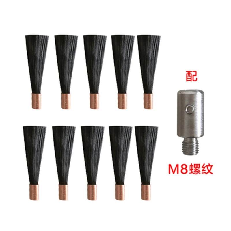M6/M8/M10 Đánh Bóng Đầu Bàn Chải Cho Thép Không Gỉ Mép Hàn Vi Xử Lý Hàn Đường May Bụi 1 Cái Cổng Kết Nối với 10 Chiếc Đầu Bàn Chải