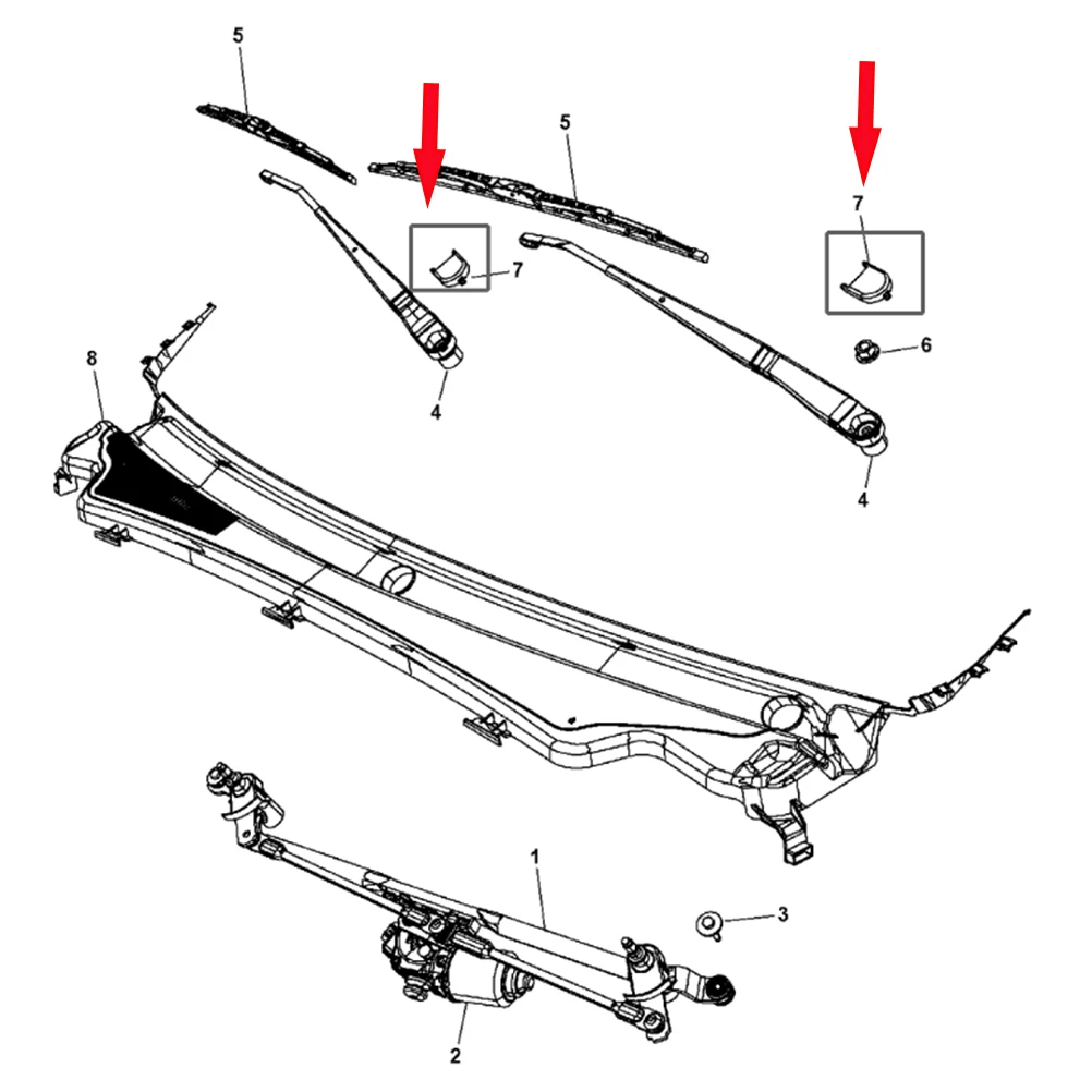 2Pcs/set Car Front Windshield Wiper Arm Head Bolt Nut Cover Cap Antirust Case For Opel Mokka 2012 - 2018 OE# 95271190