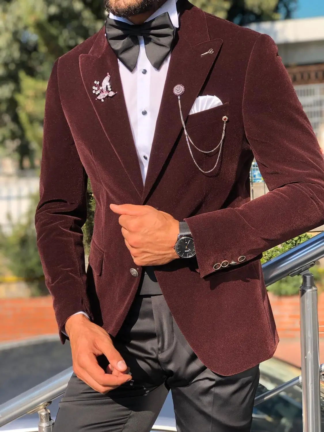 Custom Made Vestito Degli Uomini 2020 Smoking Velluto Formale Best Man Abiti da Sposa Smoking 2 Pezzi di Usura Dello Sposo Si Adatta Alle Uomini (giacca + Pantaloni)