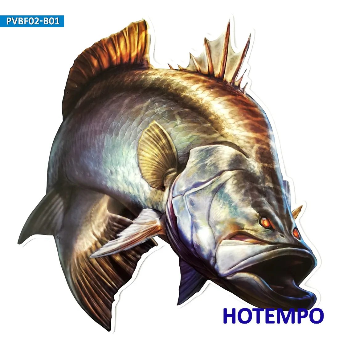 20cm 7.87inch Big Size Fish Largemouth Bass Golden Perch Waterproof Stickers for Go Fishing Laptop Guitar Motorcycle Car Sticker