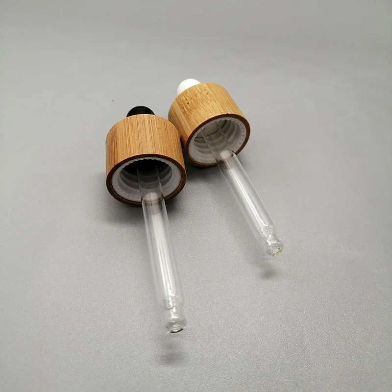 18mm cosmetic glass bottle dropper cap ecofriendly wooden bamboo cover pipetting lid essential oil bottles top 18/415