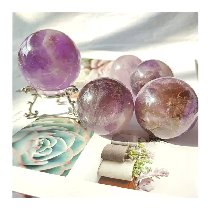 

Wholesale Healing Crystals Gemstone Natural Quartz Sphere Amethyst Ball For Christmas Decorations