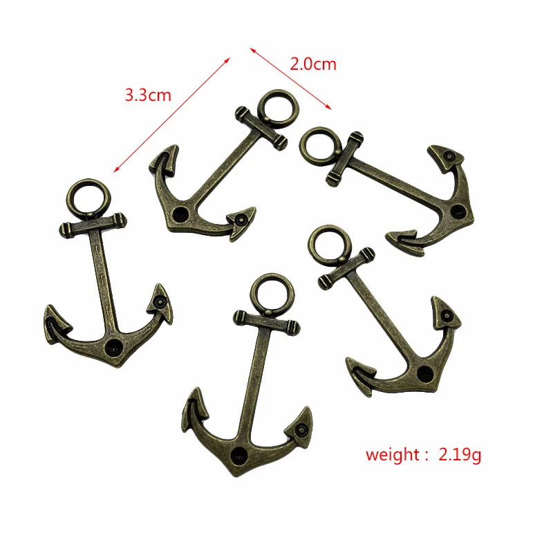 10pcs popular anchor pendant, DIY handmade necklace, bracelet connecting piece pendant, wholesale jewelry accessories