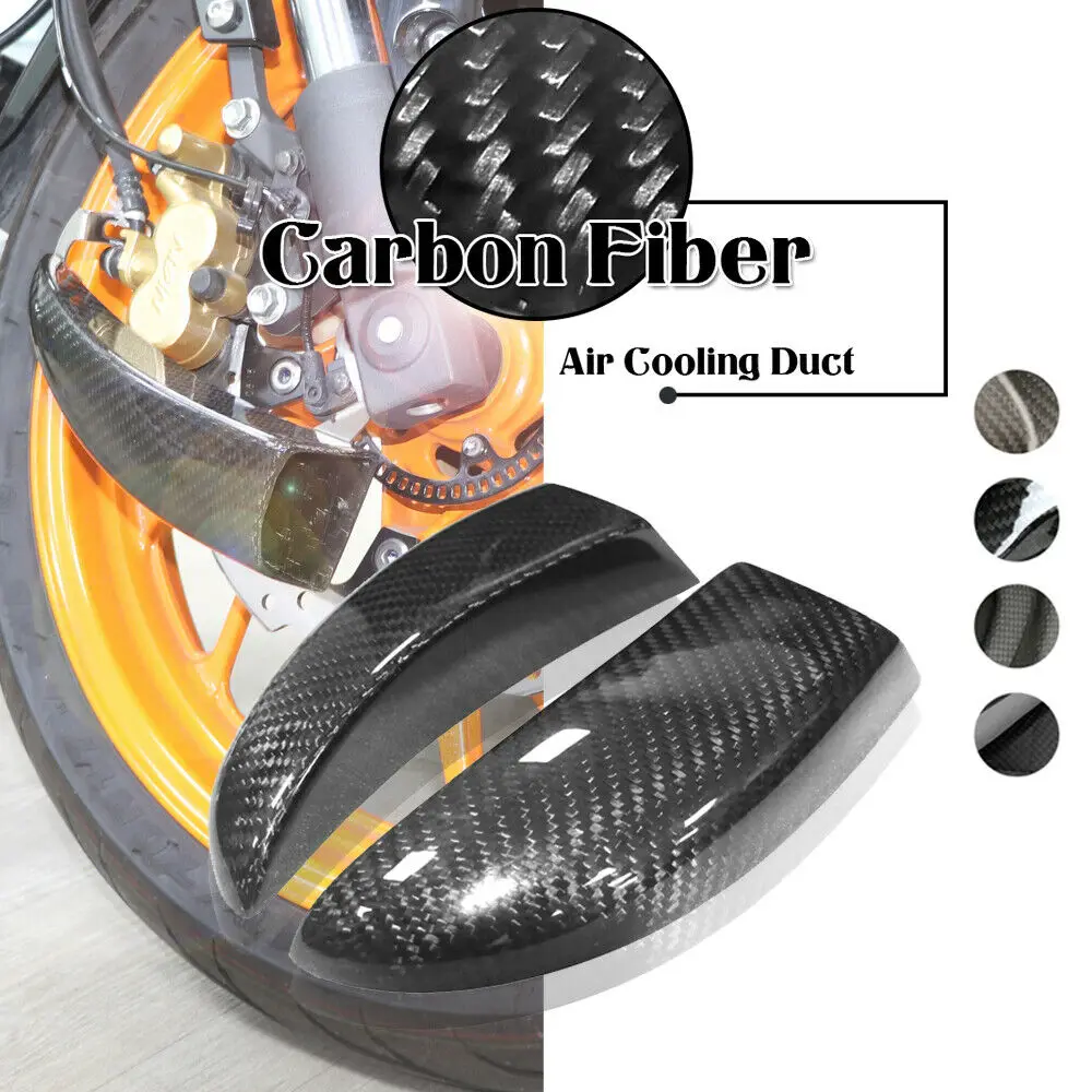 Carbon Fiber Front Brake Disc Air Ducts Cooling System Radiator Pipe For KAWASAKI Ninja ZX-10RR 17-19 ZX-6RRNINJA 2003-2006