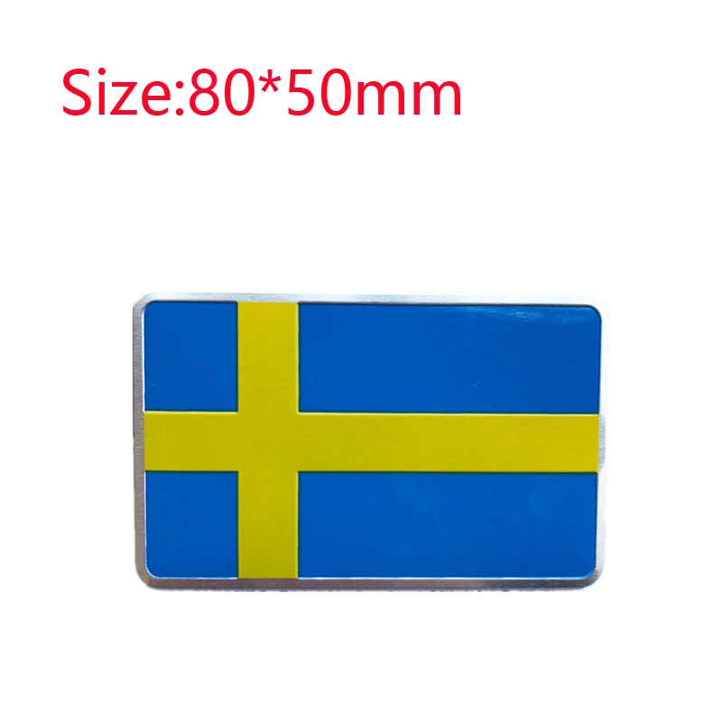 3D Aluminum Alloy Sweden National Flag Emblem Badge Car Sticker Motorcycle Decal S60L Decoration For Volvo V70 XC60 S60 V60 V40