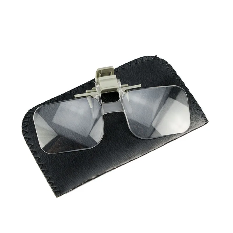 2X Eye Glasses Magnifier with Clip Third Hand Lighted Magnifying Glass Loupe f Needlework Crafts Reading Stamps Low Vision Aids