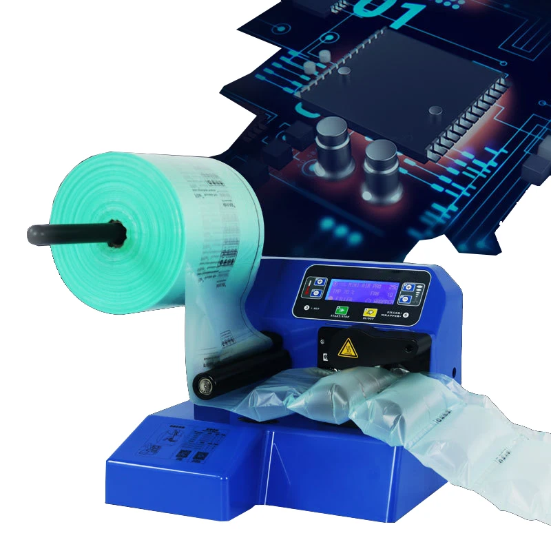 Máquina de almofada de ar do amortecedor saco bolha cabaça filme inflator monitoramento inteligente desligamento automático sem filme