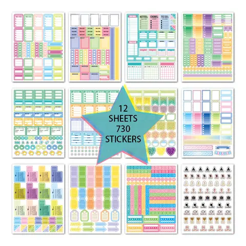 Planner Stickers Set Scrapbooking Deco Labels Weekly Plan