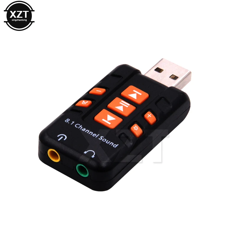 8.1 USB 스테레오 오디오 어댑터, 외부 채널 사운드 카드, Windows XP, 2000, Vista, 7, PC 및 노트북용 3D USB 오디오 어댑터