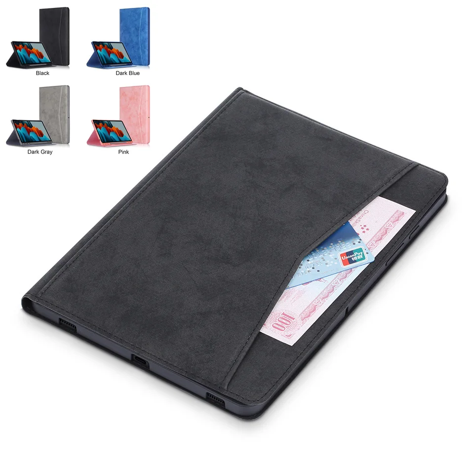 Premium Fabric Leather Case with Pencil Slot for Samsung Galaxy Tab S7 FE 12.4 inch Funda Stand Cover T730 T736 Smart Cover