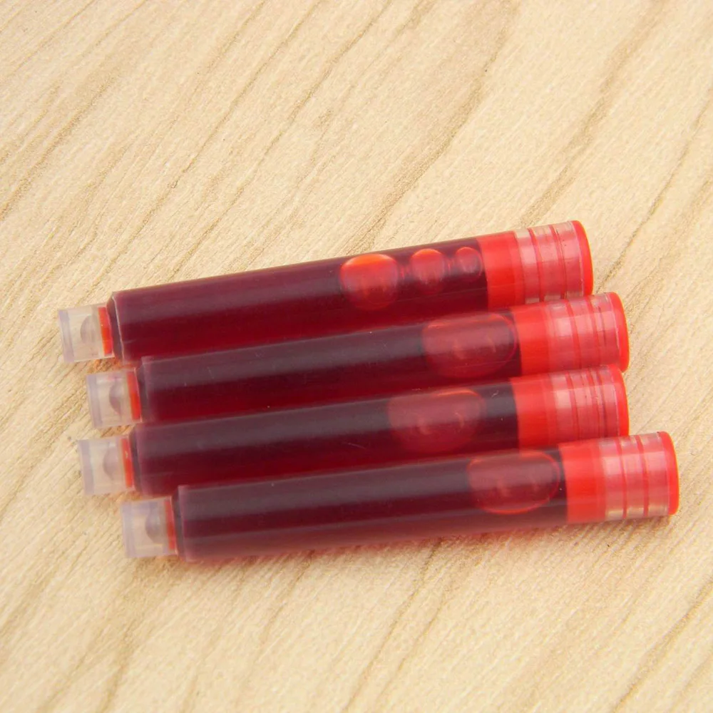 10pc RED color Fountain Pen Ink refill Converter Pump 3.4mm Cartridges Pen refill
