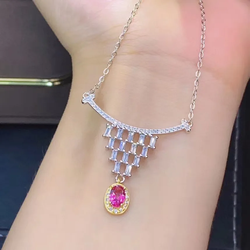 أفضل هدية خطوبة قلادة توباز قلادة توباز أزرق حقيقي طبيعي 925 قلادة من الفضة الاسترليني #4