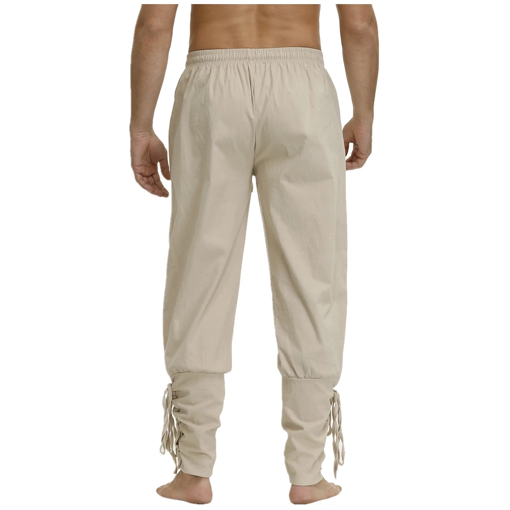 Pantalones de pirata medievales para hombre, disfraz Vikingo, pantalones góticos renacentistas, pantalones de talla grande con cordones