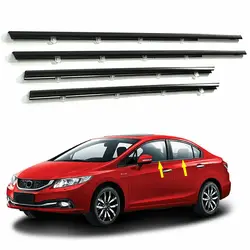 4pcs Car Weatherstrip Window Moulding Trim Seal Belt FIT For Honda Civic 2001-2005/2006 -2011/ 2012 -2015/2016-2021