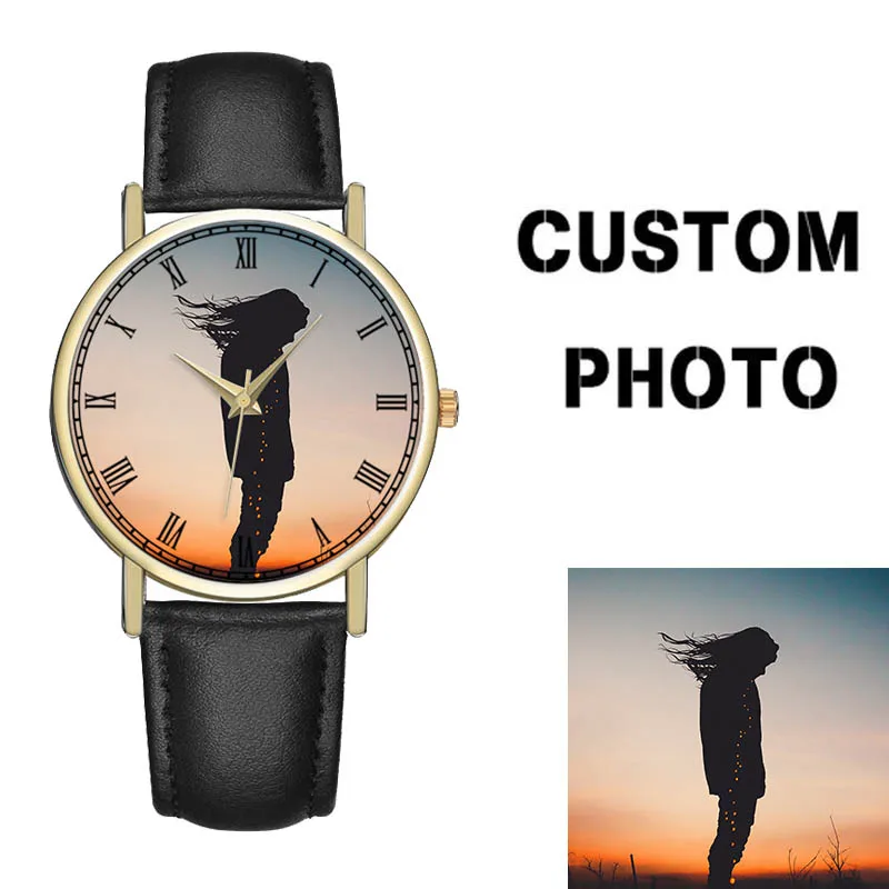 

Custom Watch Women Men Printing Your Picture Watch Blank Personalized Watch DIY Put Your Own Photo/Image/Text