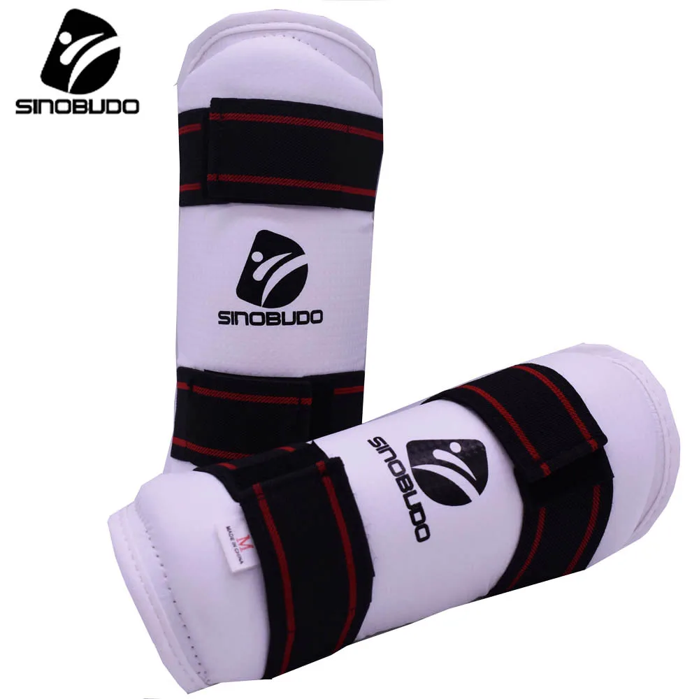 SINOBUDO White Pu Martial Arts Taekwondo Equipment Arm Protector Guard Gear kickingboxing Sanda Karate Arm Protection Adult Kids