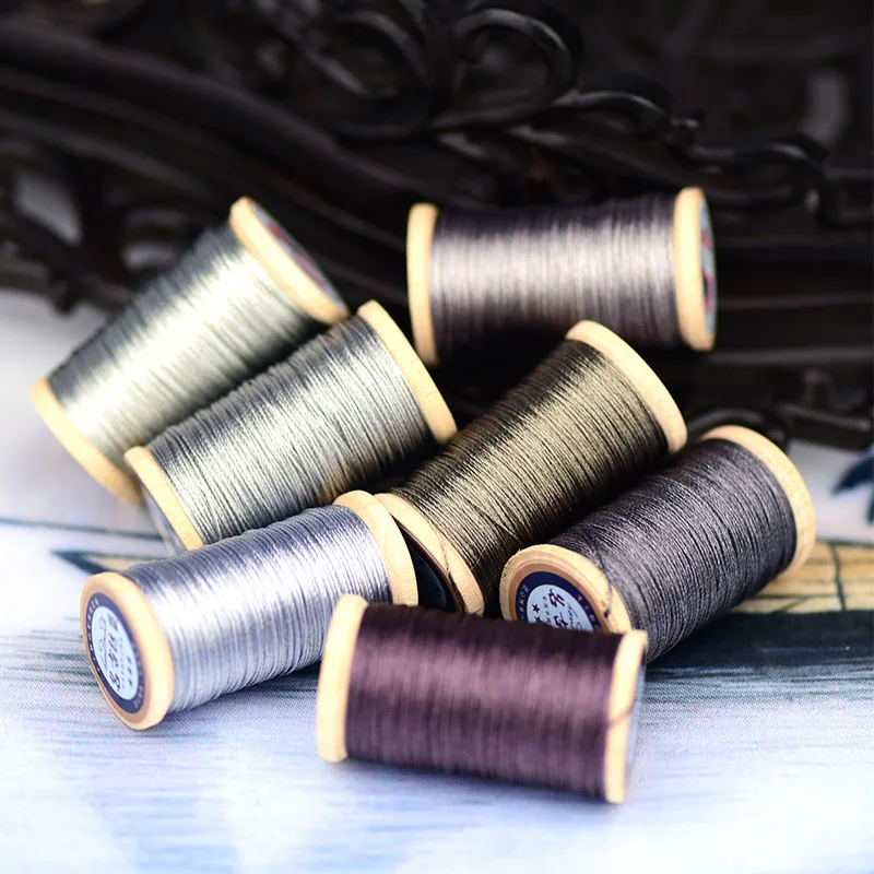 Roll Of 0.3mm polyamide fibre line  Hand-woven embroidery thread Tassels Line 50M High strength 3 Strands Thread gray