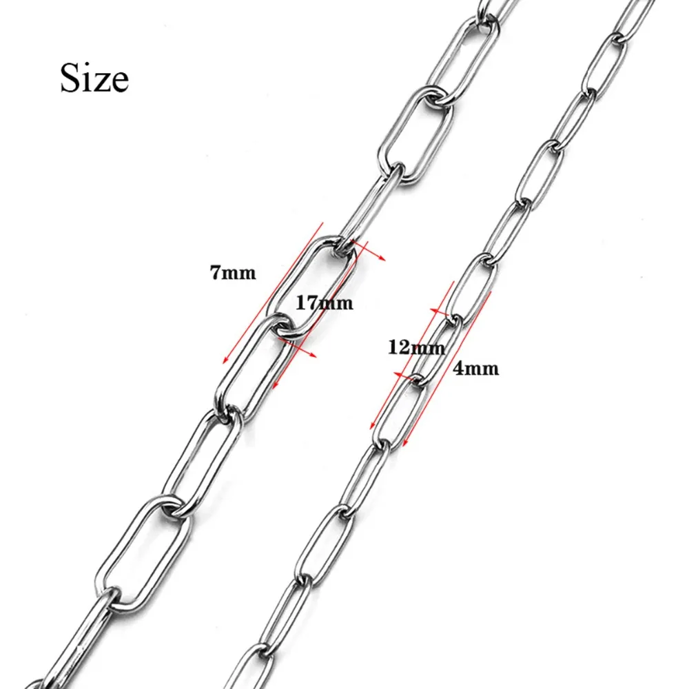 Großhandel 1 Meter/Stück Hip-Hop Big-O-Gliederkette Stahl-/goldfarbene Halskette Edelstahl Herrenhalskette Dropshipping Schmuck – Detail 1