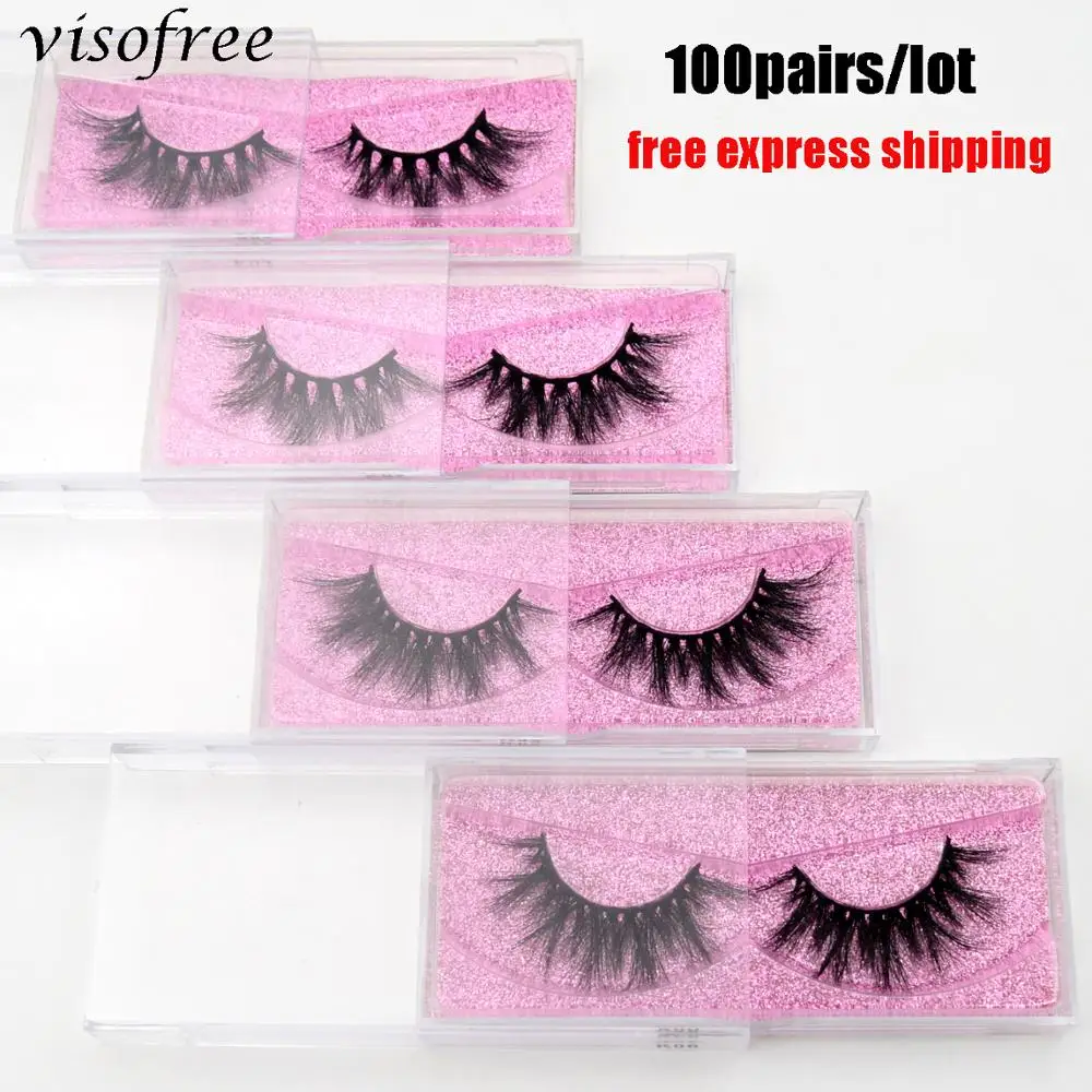 

100Pair Bulk Visofree 3D Mink False Eyelashes Natural Fluffy Dramatic Volume Fake Lashes Extension Handmade Cruelty-free Eyelash