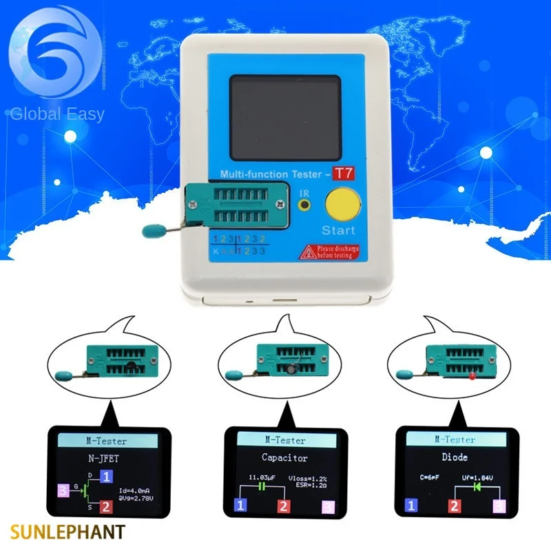 High-Speed Transistor Tester LCR-T7 Full-Color Screen Graphic Display Finished ESR Meter Multifunctional Test