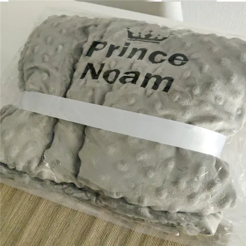 Gepersonaliseerde babydeken met naam voor pasgeboren jongens en meisjes Aangepaste Minky Fleece peuter wieg kinderwagen deken verjaardagscadeau