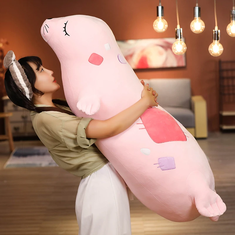 

50/90cm Kawaii Lying Seal Pillow Soft Sea Lion Doll Plush Stuffed Animal Toy Baby Sleeping Throw Pillow Gifts for Kids Girls