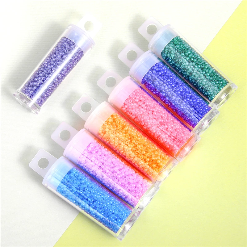 1 Bottle 10g 2mm Round Seed Beads Ceramic Series Glass Beads Uniform For Europe and America Earring Bracelet DIY