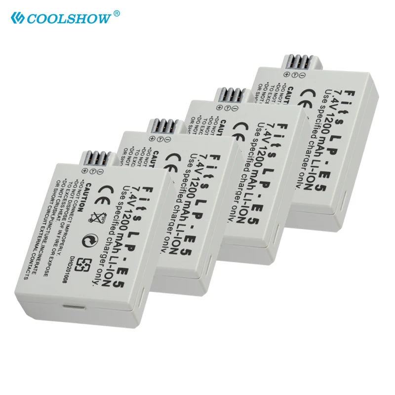 Batería de cámara LP E5 LP-E5 LPE5 para CANON 450D 500D 1000D KISS X2 X3 F Rebel XS XSi T1i, baterías estándar de 1200mAh