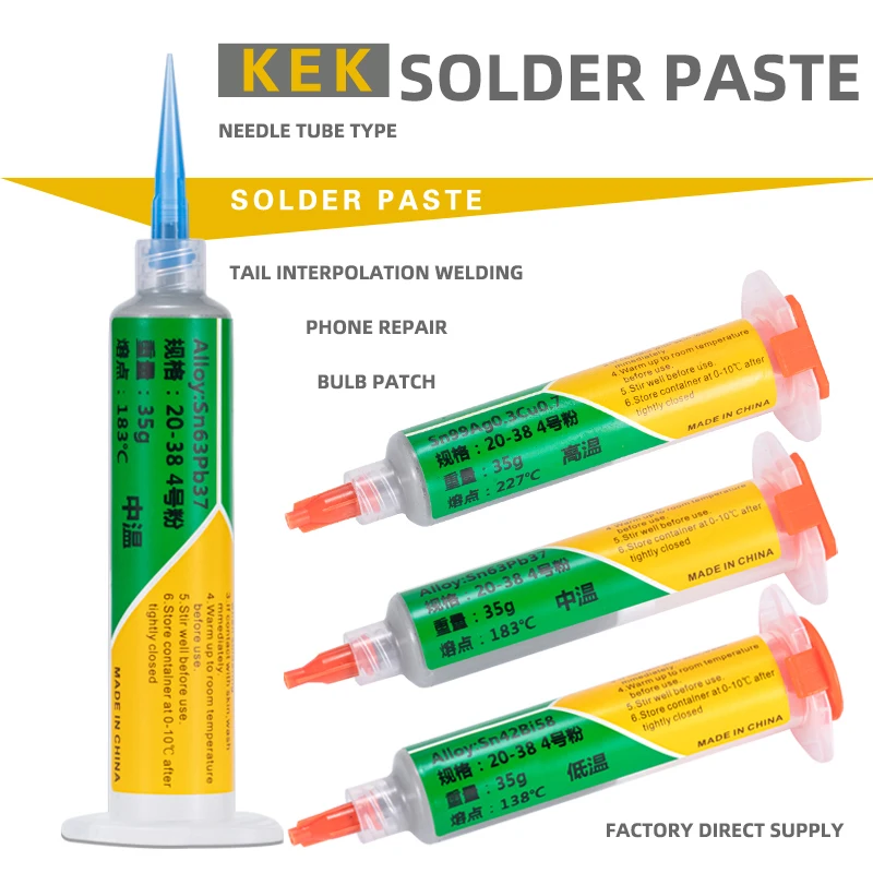 Solder Paste  Melting Point 183℃  Medium Temperature Solder Paste SMD Soldering Materia Weldingl Components and Parts