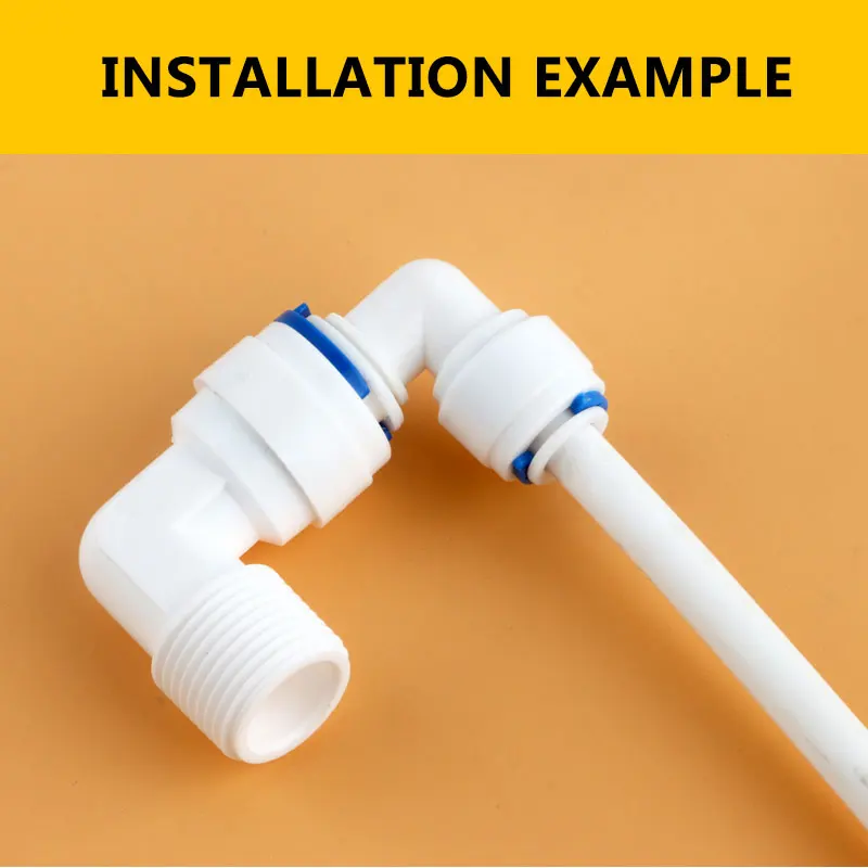 Tubo de cotovelo de parafuso 1/4 "-3/8", conexão rápida, 1146 tubulação, plugue rígido, diâmetro articulado 9.5mm, aquário ro, filtro de água, sistema de osmose reversa