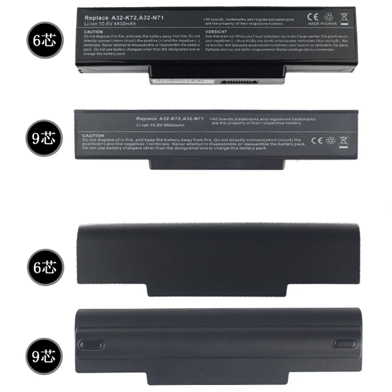 고품질 6600/4400mAh 노트북 배터리 ASUS A32-N71 N73SD N73S X73S N73JN N73JQ A72 K72 X72TL X73 X77 N73V X7BJF X7BS K73S