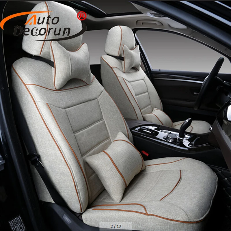 

AutoDecorun Seat Set Car for Peugeot 407 Accessories Seat Covers Custom Flax Fabric Auto Interior Cushions Seats Supports Covers