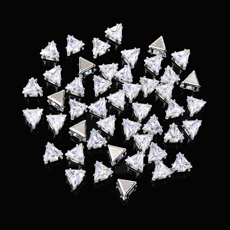 10p Multisize clear Natural Zircon artificial gemstone nicker setting sew on stones rhinestones DIY jewelry Crafts