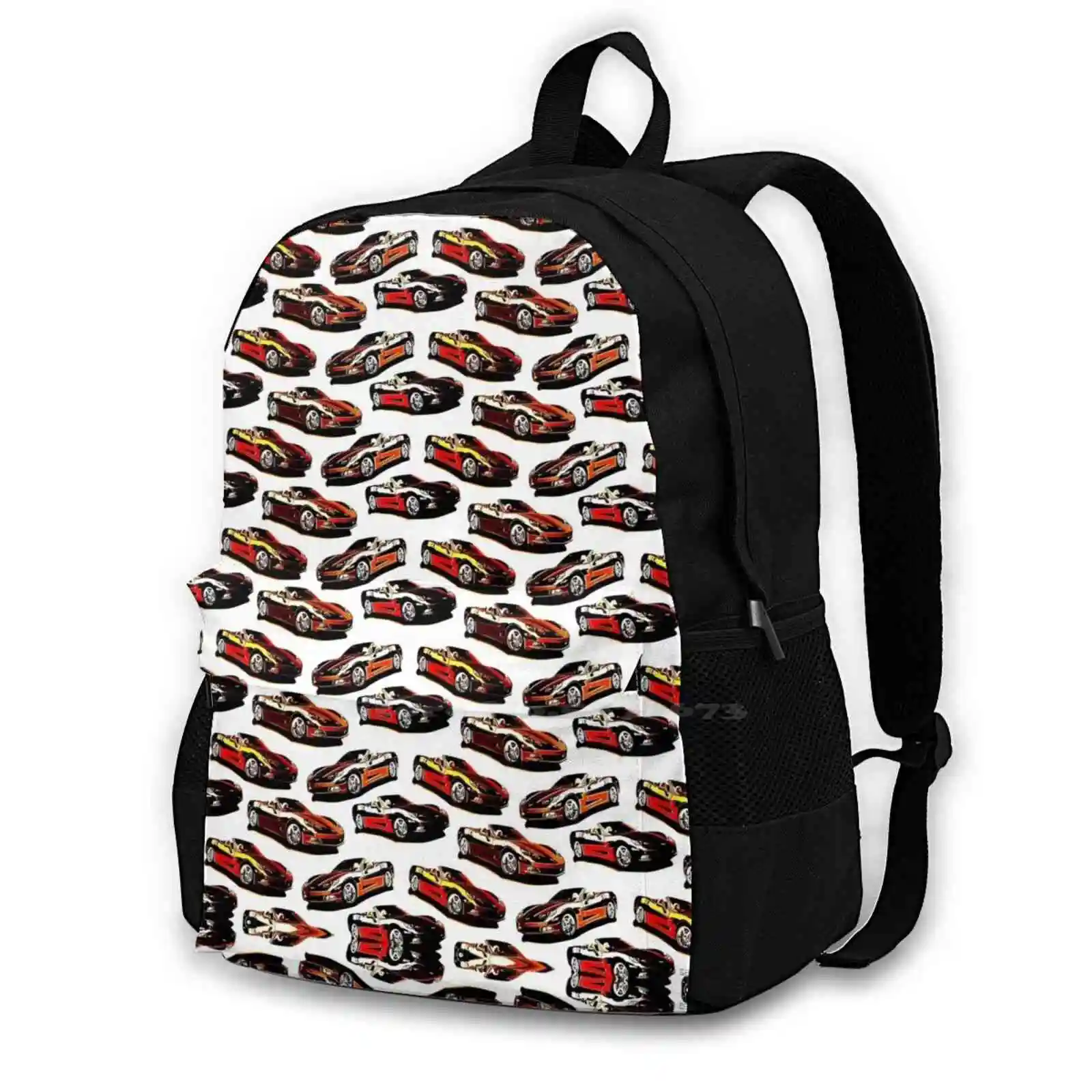 

Cars 190D Print Design Backpack Student Bag Abstract Cars Convertibles Hot